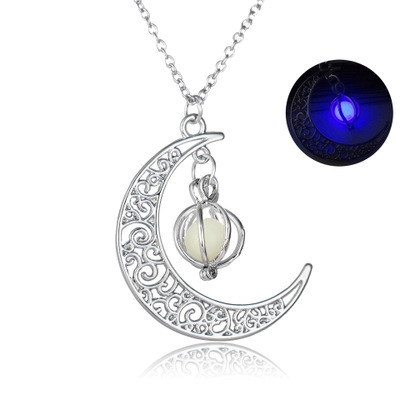 Half Moon Luminous Charm Pendant Necklace