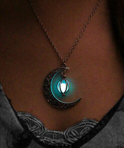 Half Moon Luminous Charm Pendant Necklace