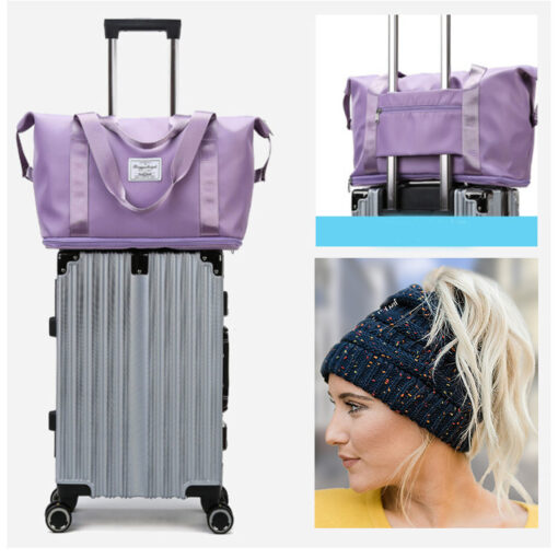 Pack-IT The Expandable Shoulder Bag™ and Ponytail Beanie Bundle