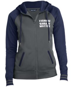 Fishing Girls Matter Ladies Sport-Tek Moisture Wick Full-Zip Hooded Jacket