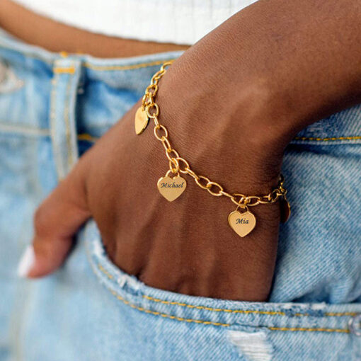 Personalized Love Heart Family Bracelet