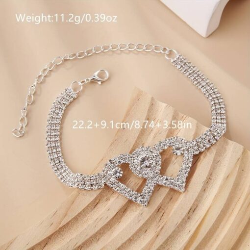Heart to Heart Rhinestone Anklet